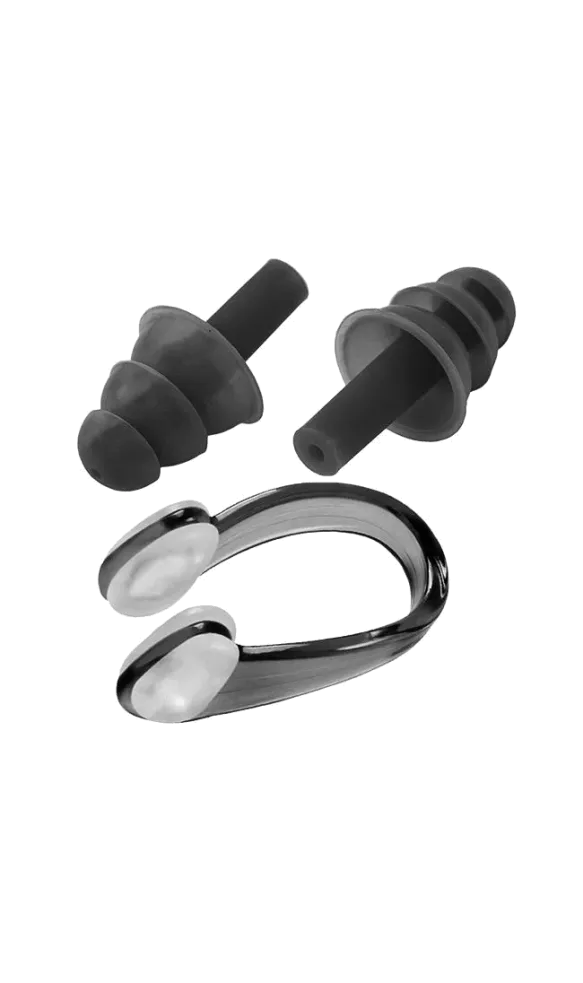 Комплект для плавания беруши и зажим для носа